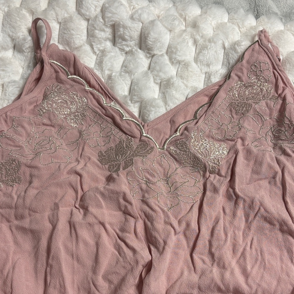 Maurices Blush Floral Embroidered Chemise